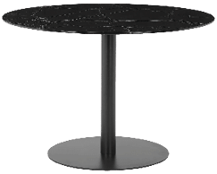 A black table with a marble top. AI generated content